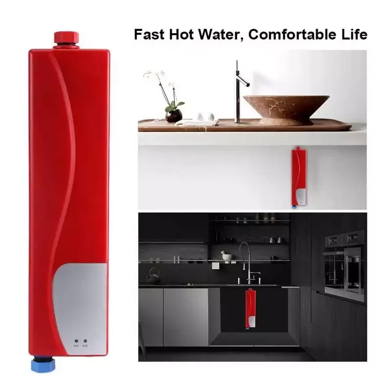3000W Instant Water Heater Mini  Tankless Hot Water Heating Parts Water Heater System For Bathroom Kitchen Use