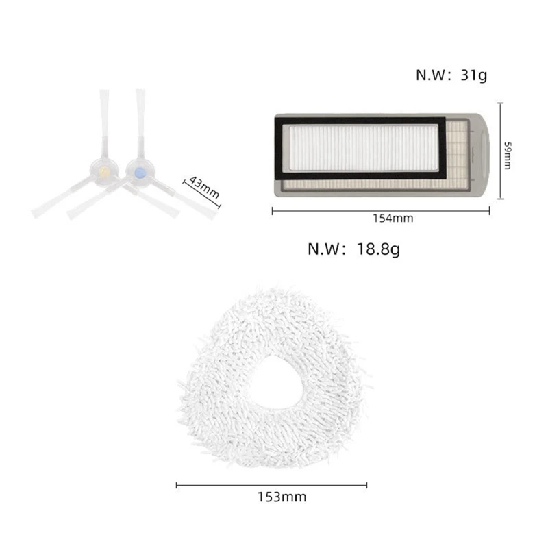 Подходит для робота-подметателя пола Narwal J1J2 сменные аксессуары фильтр щетка