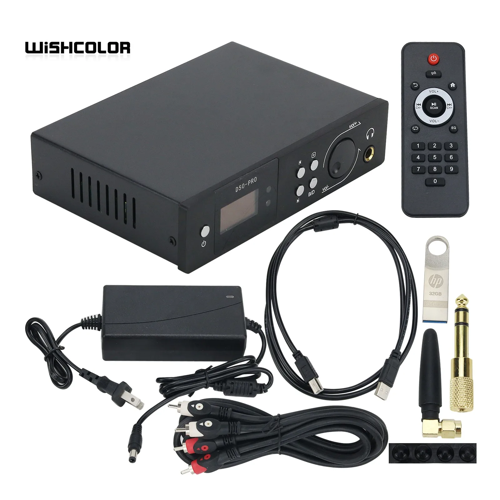 

Усилитель для наушников Wishcolor, Bluetooth 4,2, USB, ЦАП Hi-Fi, декодер Dual ES9018K2M, черная панель