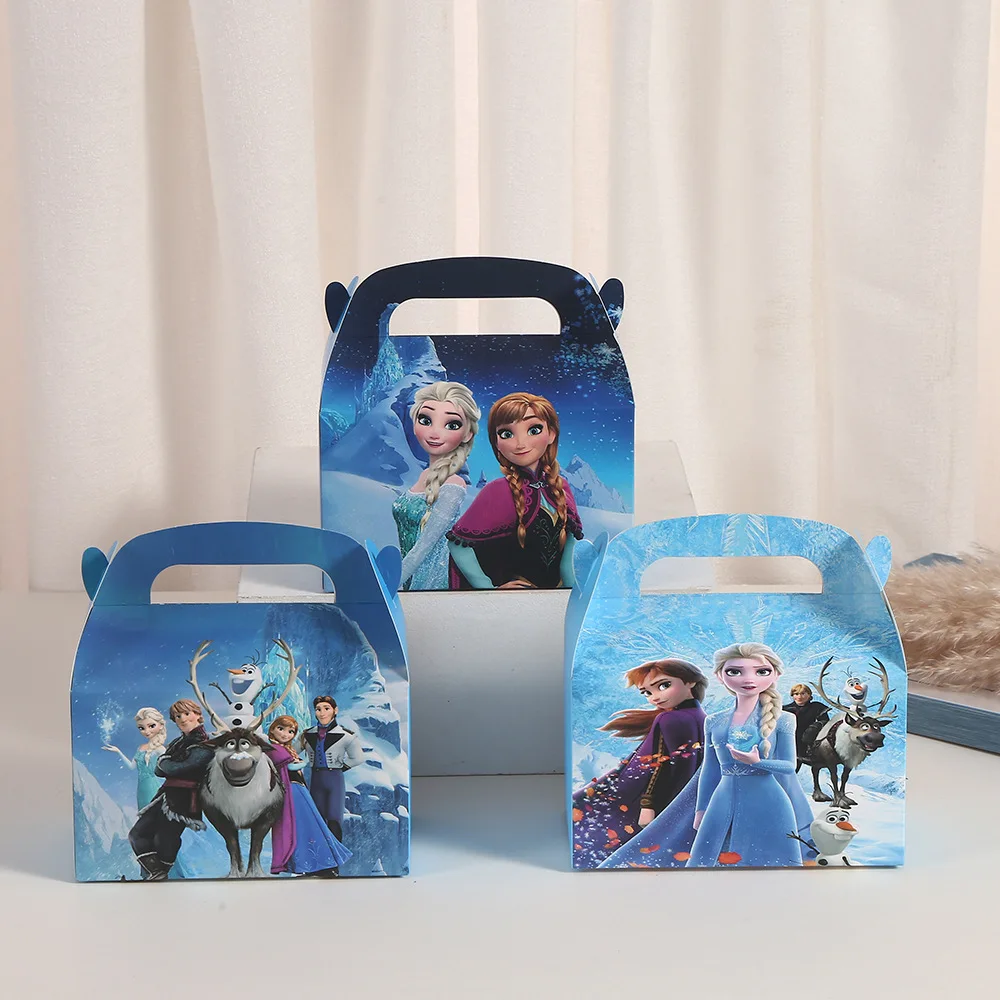 Kids Party Decorations Baby Shower Paper Snow Queen Candy Boxes Girls Birthday Party Supplies