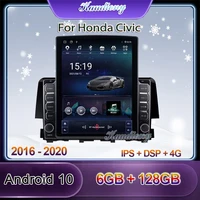 kaudiony tesla style android 10 car radio for honda civic car dvd multimedia player auto gps navigation stereo 4g gsp 2016 2020