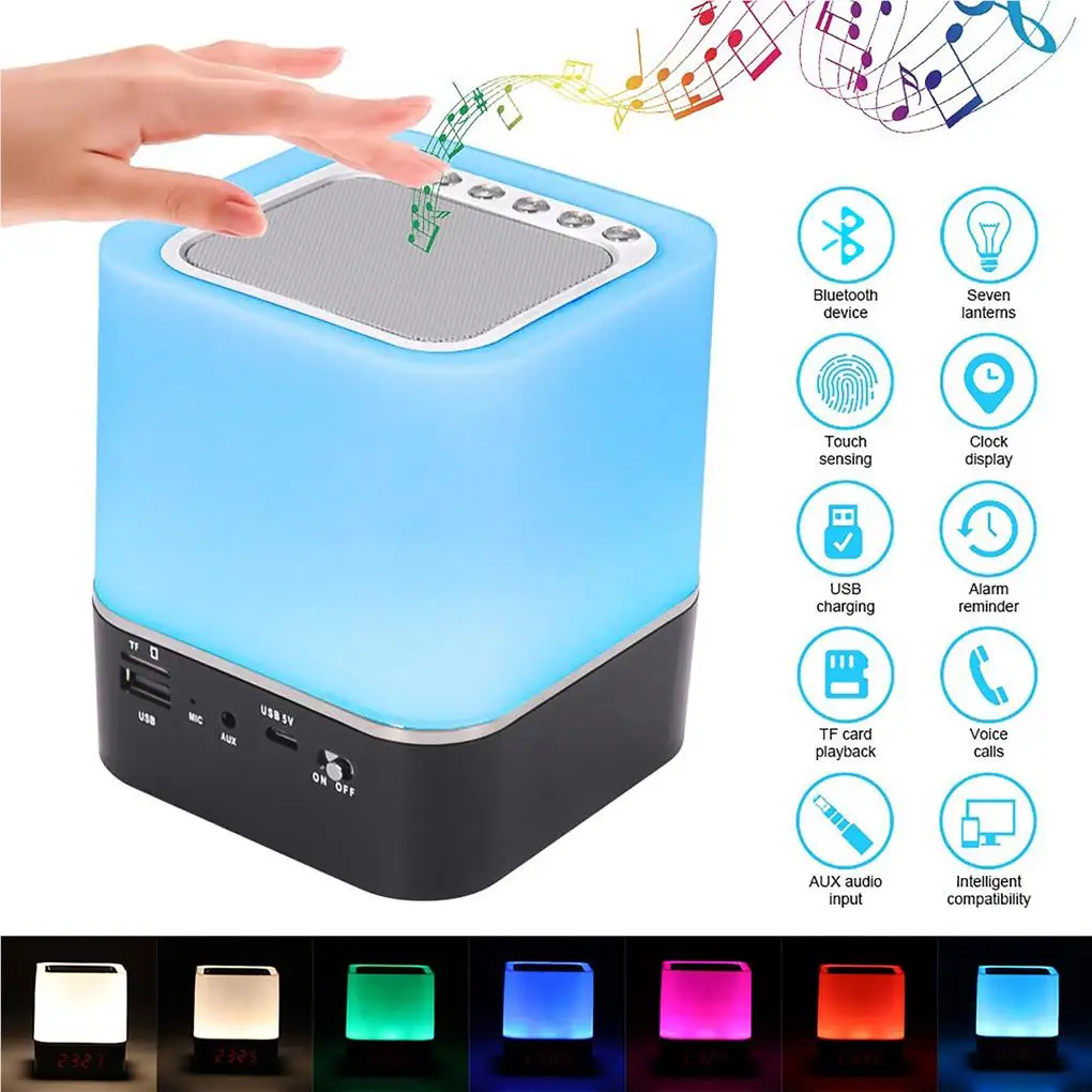 

Wireless Speaker Night Lamp Indoor Lighting Adornment Different Colors Bedside Light Table Lamps Desktop Decor Accessories
