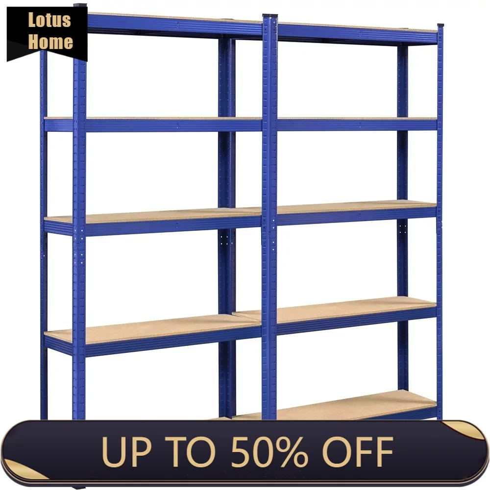 

Blue Organizers for Room Accessories 2 Pack Free Freight 5-Shelf Boltless & Adjustable Steel Storage Shelf Unit Organizer Home
