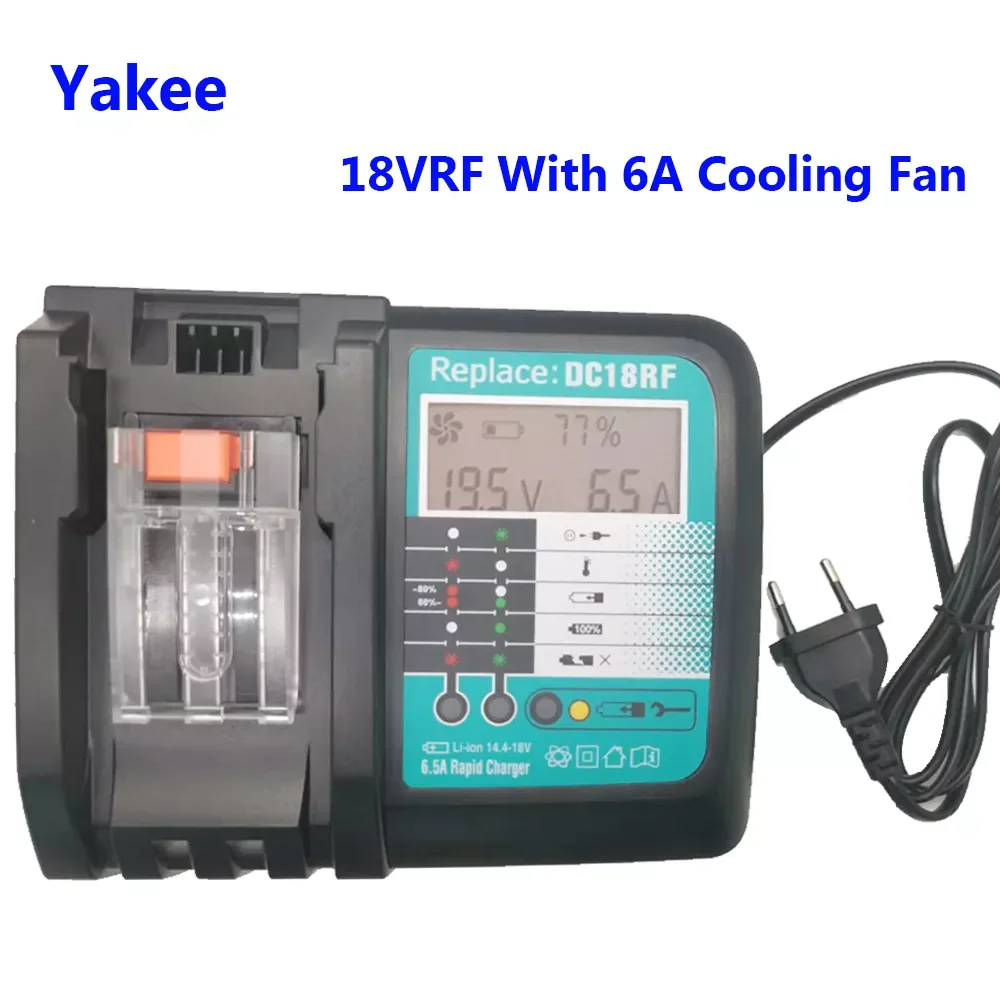 

DC18RF 6A With Cooling Fan Li-ion Battery Charger For Makita14.4V 18V BL1830 BL1840 BL1430 BL1440 Power Tool Charger With Fan