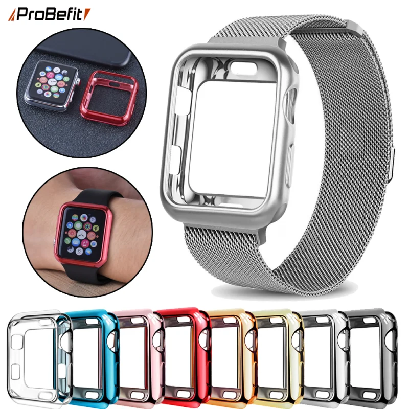 

TPU Slim Soft Case for Apple Watch Series 7 6 5 40MM 44MM Plating Protective Cover for iwatch Series 4 5 40MM 44MM Drop