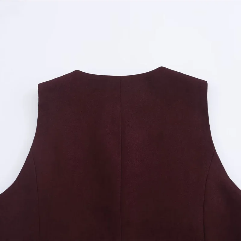 Женский однотонный жилет без рукавов с V-образным вырезом