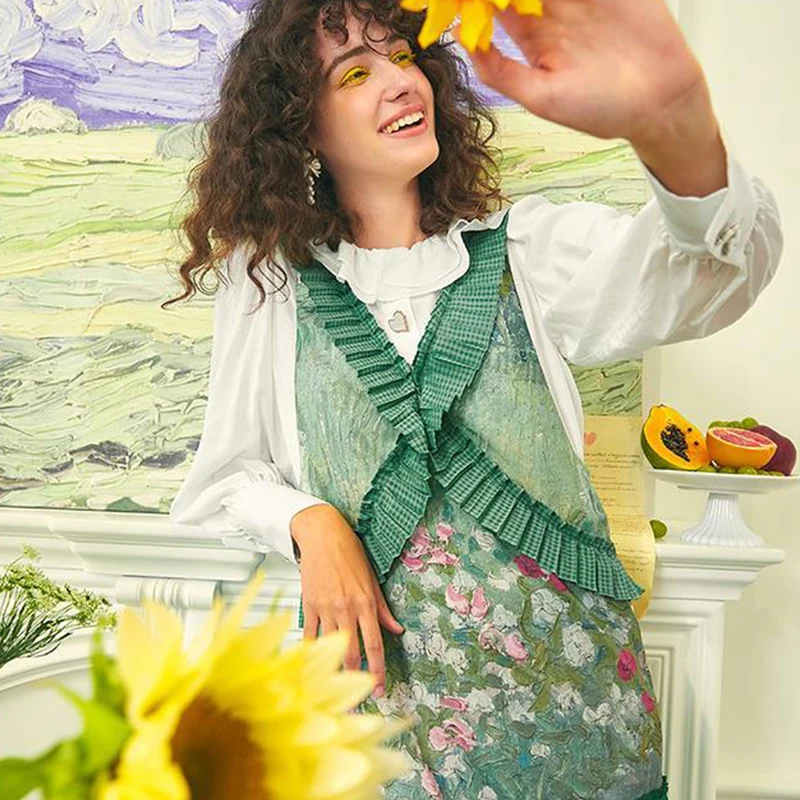 

Летнее платье с цветочным принтом, без рукавов, на бретелях