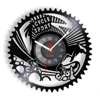 mountain biking cyclists bike riders vinyl record wall clock gears cycle sport retro handicraft art music album longplay clock