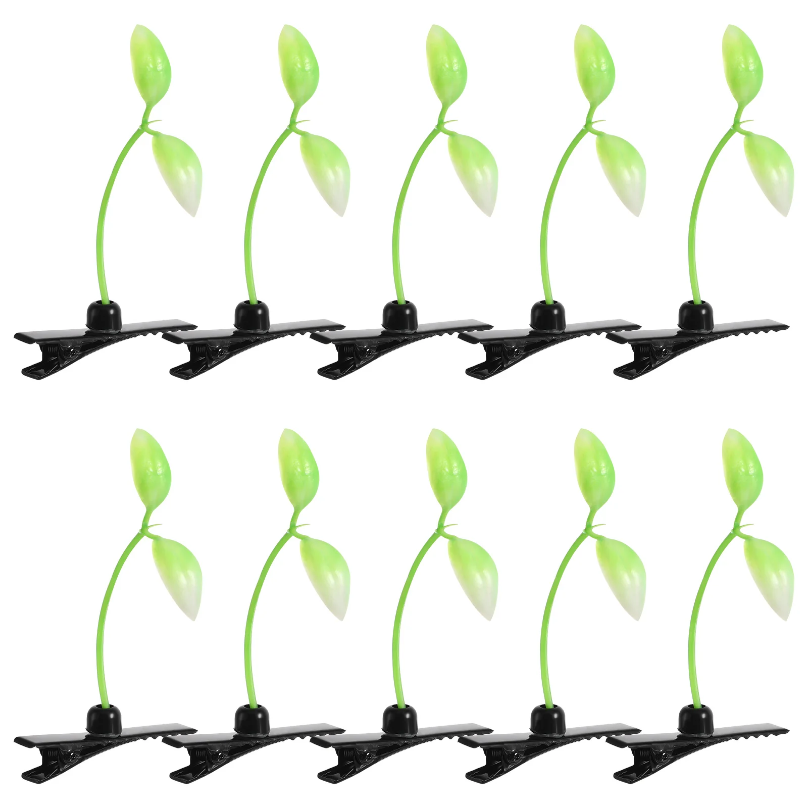 

10pcs Women's Girls Sprout Hair Clip Hairpin Headwear (Green)
