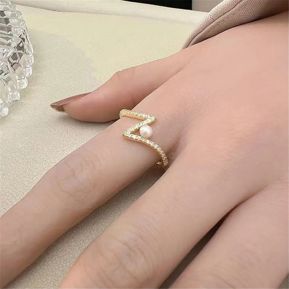 

DIY Pearl Accessories S925 Sterling Silver Jewelry Fashion Gold Silver Ring Empty Set Fit 5-6mm Beads