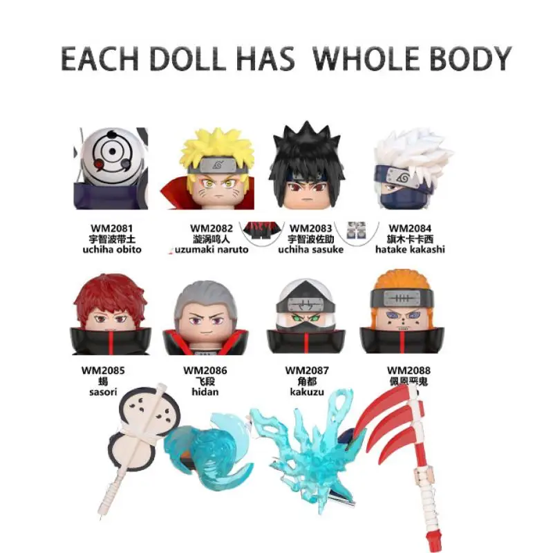 

Мини-кубики WM6105 «Наруто», кубики, Учиха, Саске, Хатаке, Какаси, Сасори, Хидан, сборная модель «сделай сам», развивающие игрушки