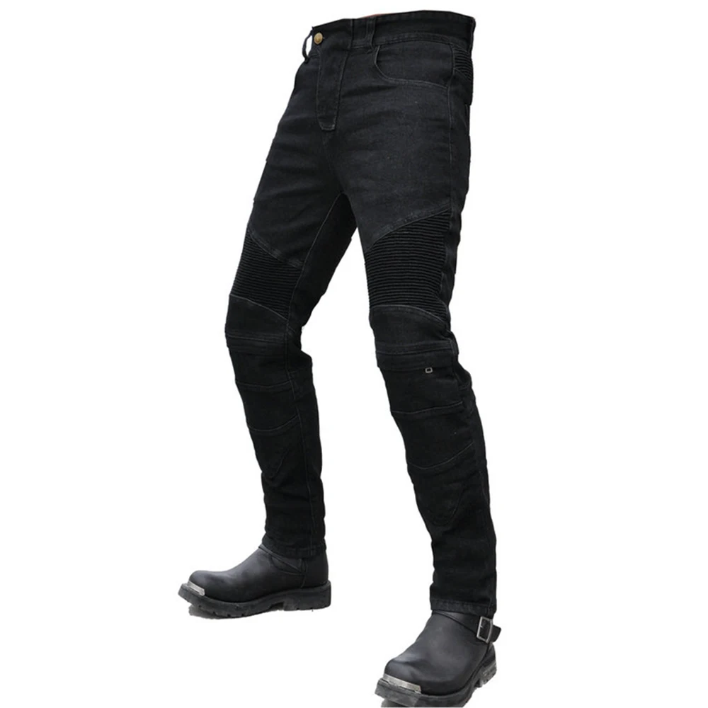 LOMENG Motorcycle Riding Jeans Motorbike Racing Pants with Safety CE Removable Armored for Men LMPM48