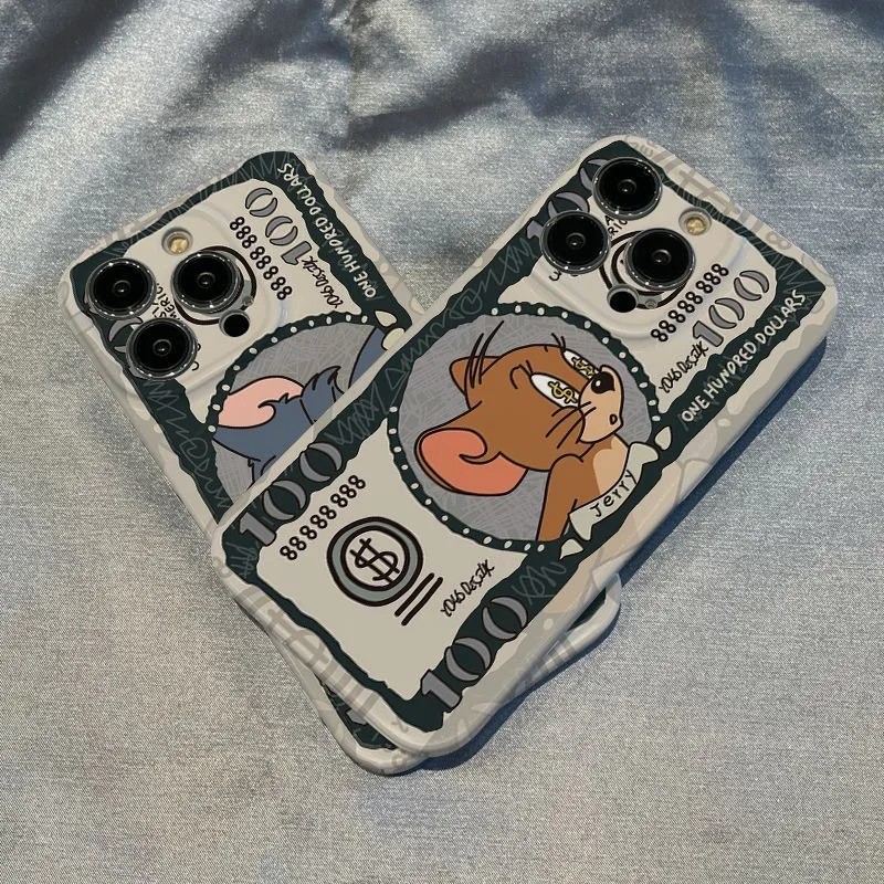 Dollar cat and mouse Phone Case for OPPO Reno 5 6 7 7Z 8 8T F9 F11 R15 R17 Find X3 X5 Se Pro 5G Glossy HD Hard PC Cover