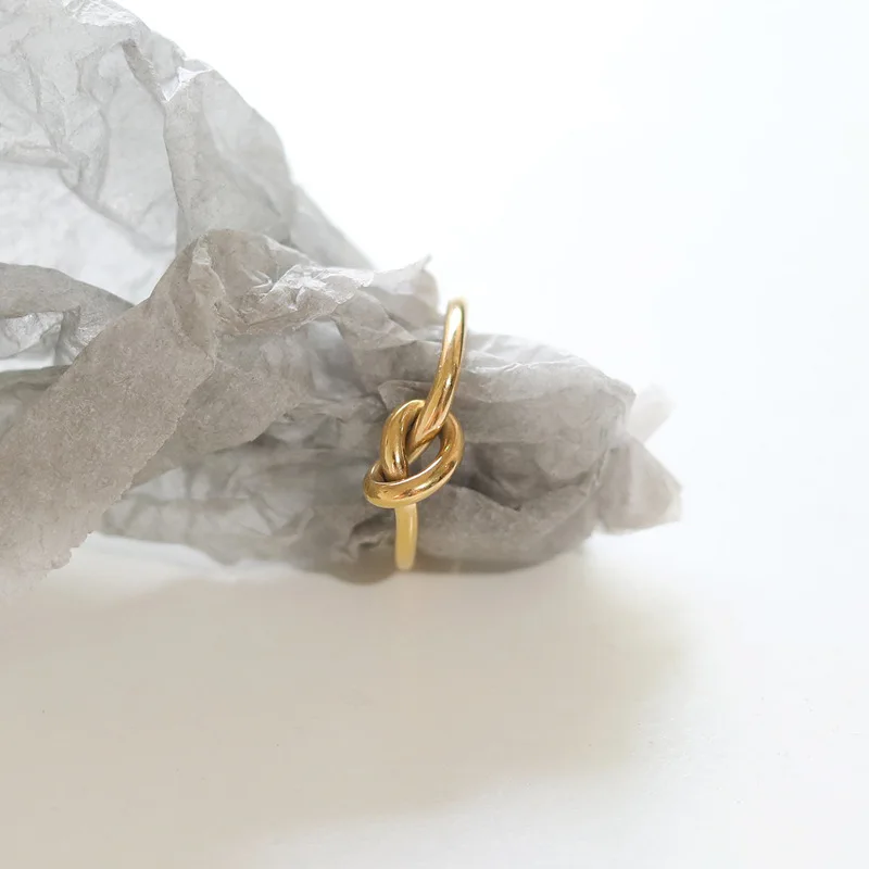 

Женское кольцо из нержавеющей стали, с узелком, 18 к