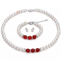 fashion design real culture pearl jewelry set womens birthday gift wedding jewelry set