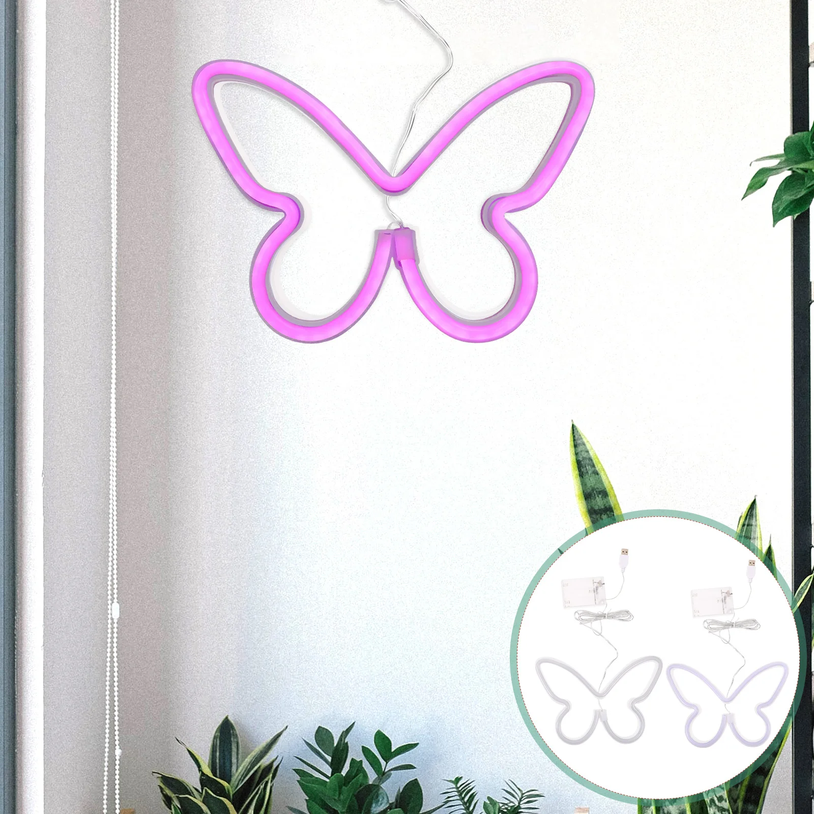 

Неоновые лампы-бабочки, неоновые вывески-бабочки, светодиодные фотообои для украшения стен, 2 шт.