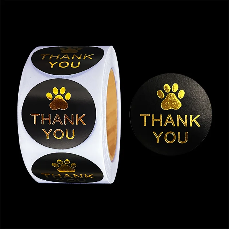 Бронзирующие кошачьи следы наклейки из крафт-бумаги