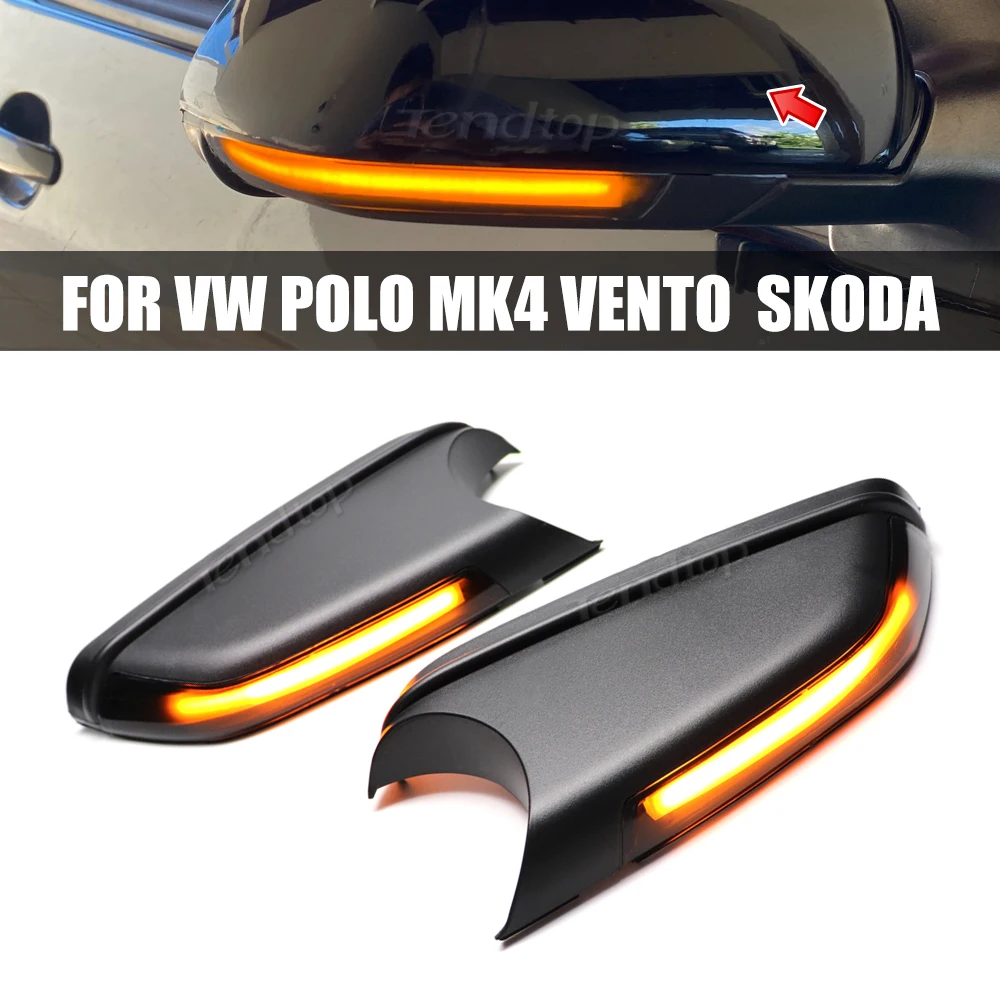 

For VW Polo MK4 9N 2005-2009 For Skoda Octavia MK2 1Z 2004-2010 LED Rearview Mirror Indicator Blinker Light Dynamic Turn Signal
