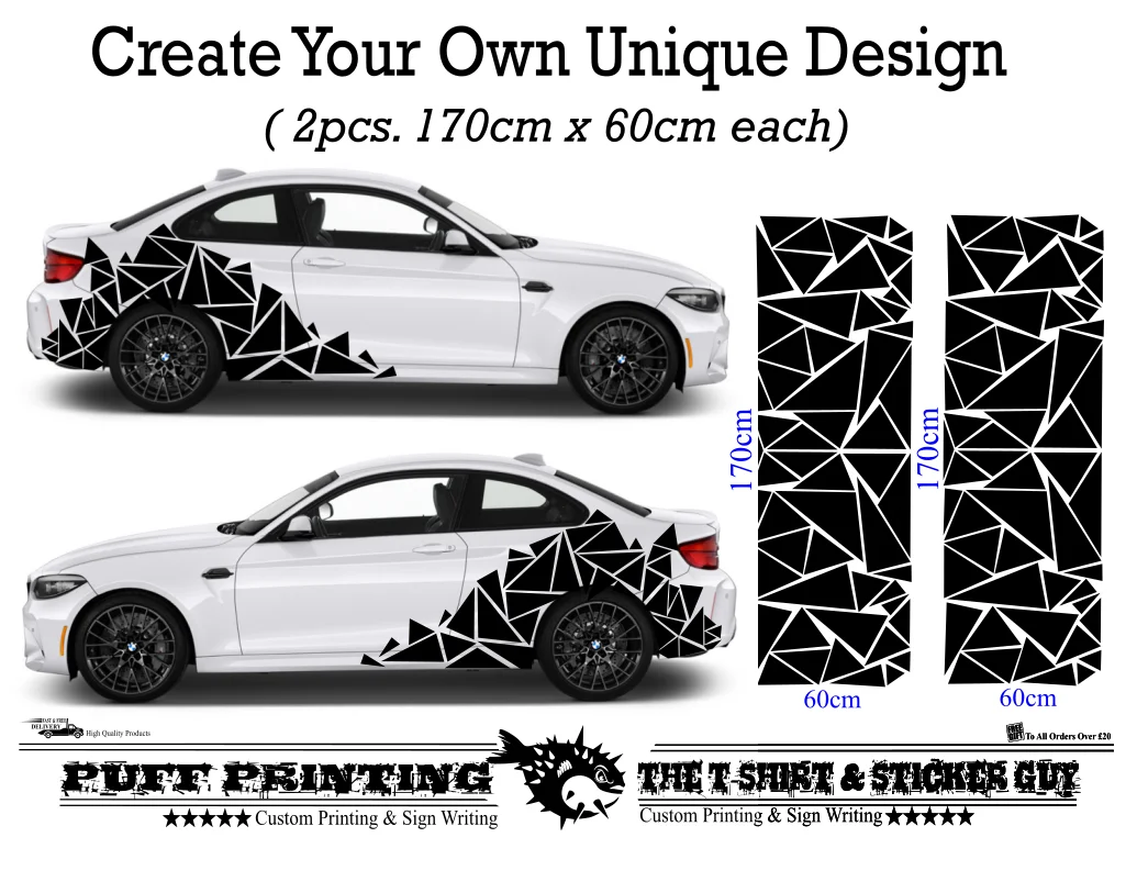 

Car Camouflage kit solid truck camper side stickers decals racing triangle