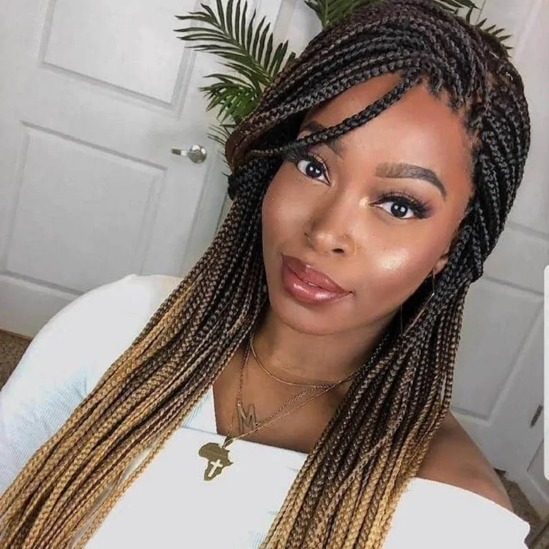 

Mentor Synthetic Lace Front Braided Wigs Soft Handmade Distressed Cornrow Braids Lace Wigs Heat Resistant Box Braided Wigs