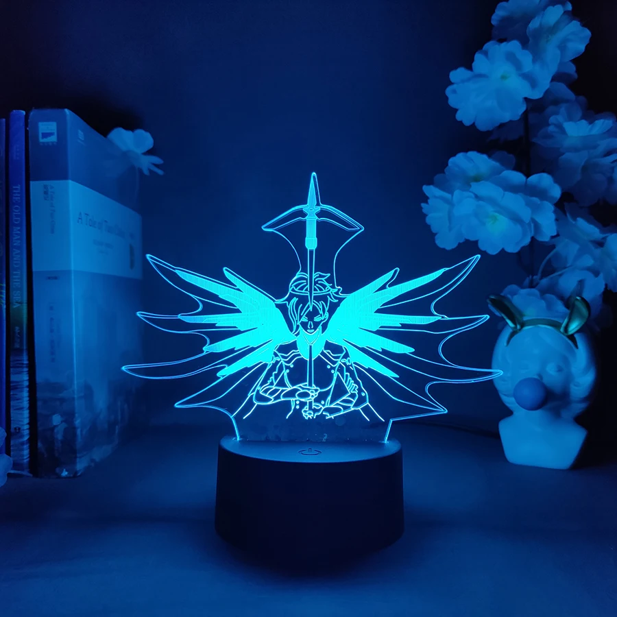 Игровая лампа Ангел-серечес креативное украшение для дома ночник 3D RGB светильник