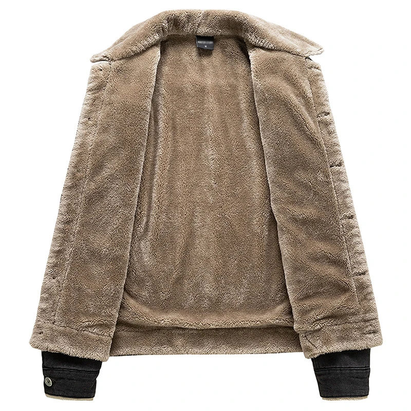 Новинка Мужская зимняя джинсовая куртка Idopy винтажная флисовая облегающая