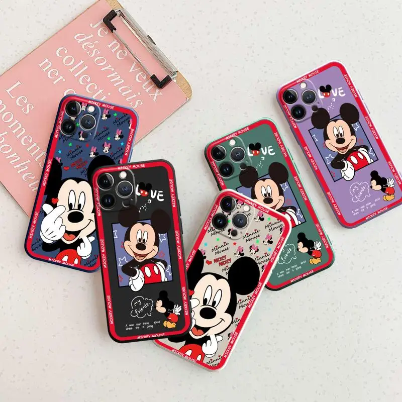 

For iPhone 12 11 14 Pro Max 13 X XS 8 7 Plus XR 6 6S Mini 5 12mini Phone Cases Capa Disney Cartoon Animation Lovely Mickey Mouse