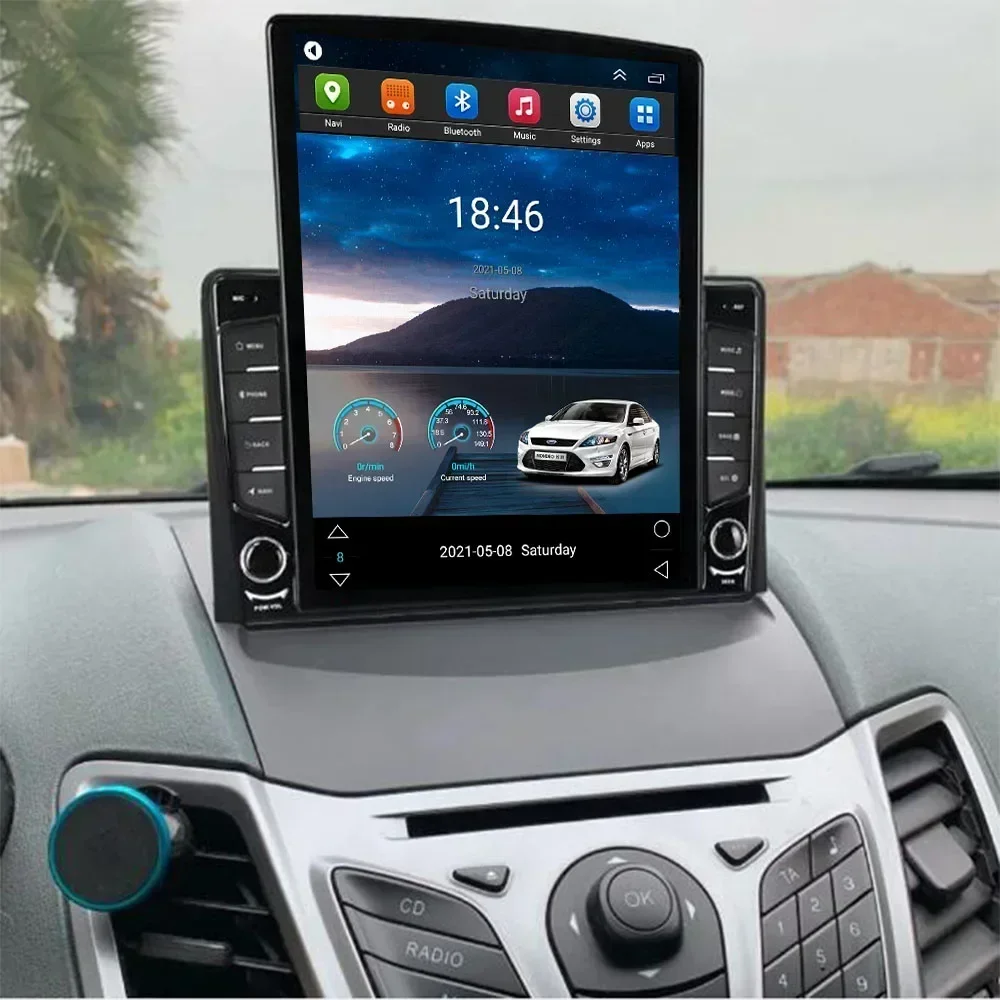 For Tesla Style 2 Din Android 13 Car Radio Ford Fiesta 2009-2012 Multimedia Video Player GPS Stereo Carplay DSP RDS Camera