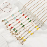 fashion butterfly bow necklace metal anti lost mask hang chain crystal beaded chain glasses chain eyeglasses holder