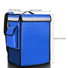 Motorcycle Suitcase 42L Takeout Box Food Delivery Box Thickened Insulation Refrigerated Box Double Shoulder Layered Waterproof