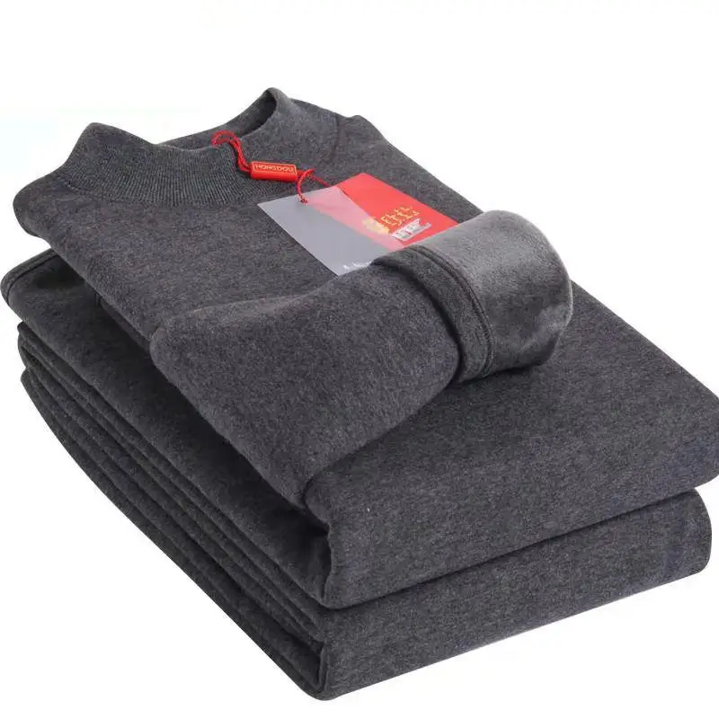 Men's Thermal Underwear Suit Plus Velvet Home Clothes Cold-proof Thermal Insulation Long Johns Long Sleeves + Trousers