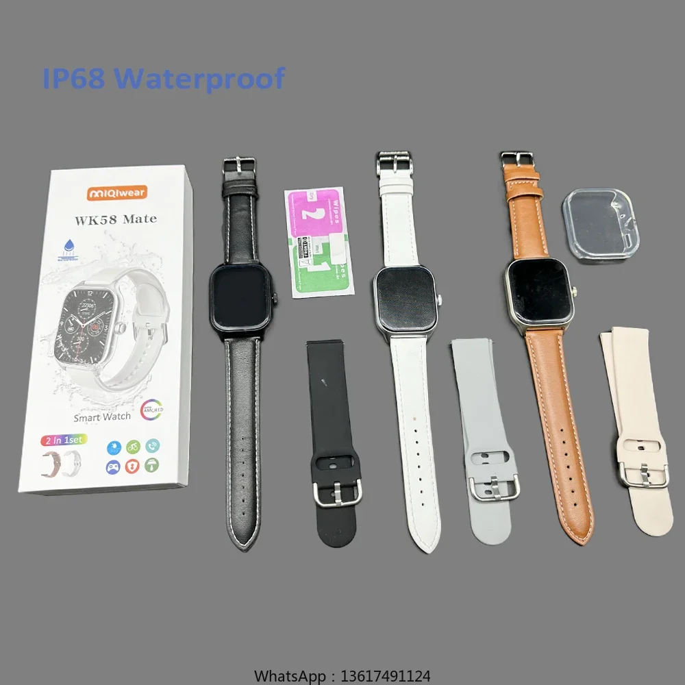 Портативные умные часы WK58 Mate Plus mini T500 T800 T900 7 в 1 Ultra Series 9 Водонепроницаемые для