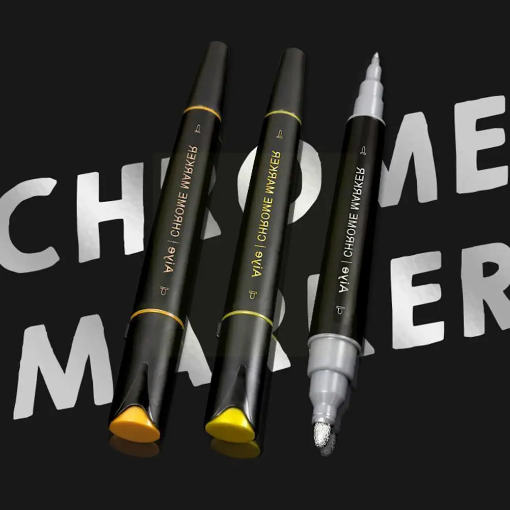 

Двусторонняя зеркальная маркерная ручка, светоотражающее Серебряное Стекло, краска, маркировка, керамические металлические жидкие инстру...