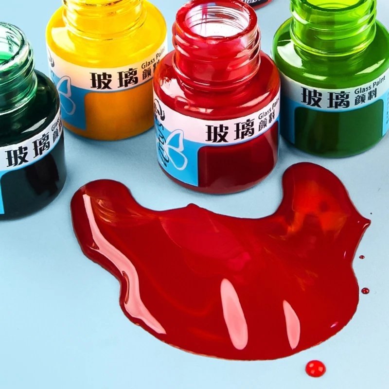 Glass Paint-Transparent-Colour Glossy Brilliant DIY Craft Paint for Stain Glass