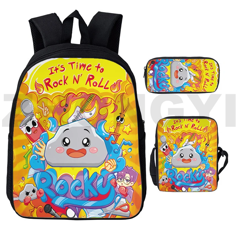 

Children Lankybox Anime Backpack 3D Lankybox Robot School Backpack Men Business Notebook Mochila 3 Pcs/Set Boy Funny Pencil Case