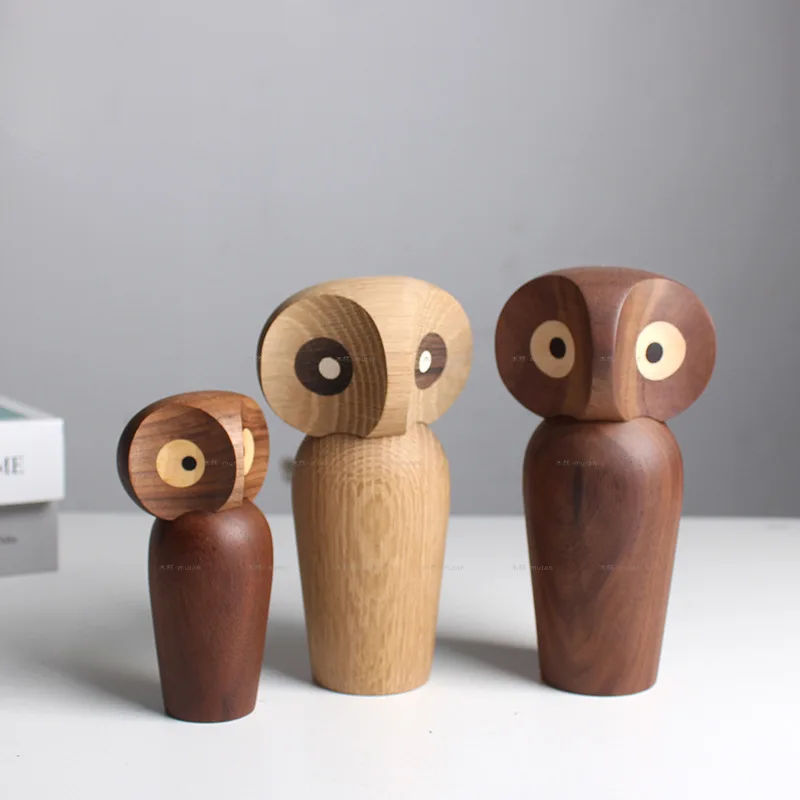 

Nordic Creative Danish Puppet Ornament Owl Wooden Crafts Home Ornament Decorative Wood Carving Ornament