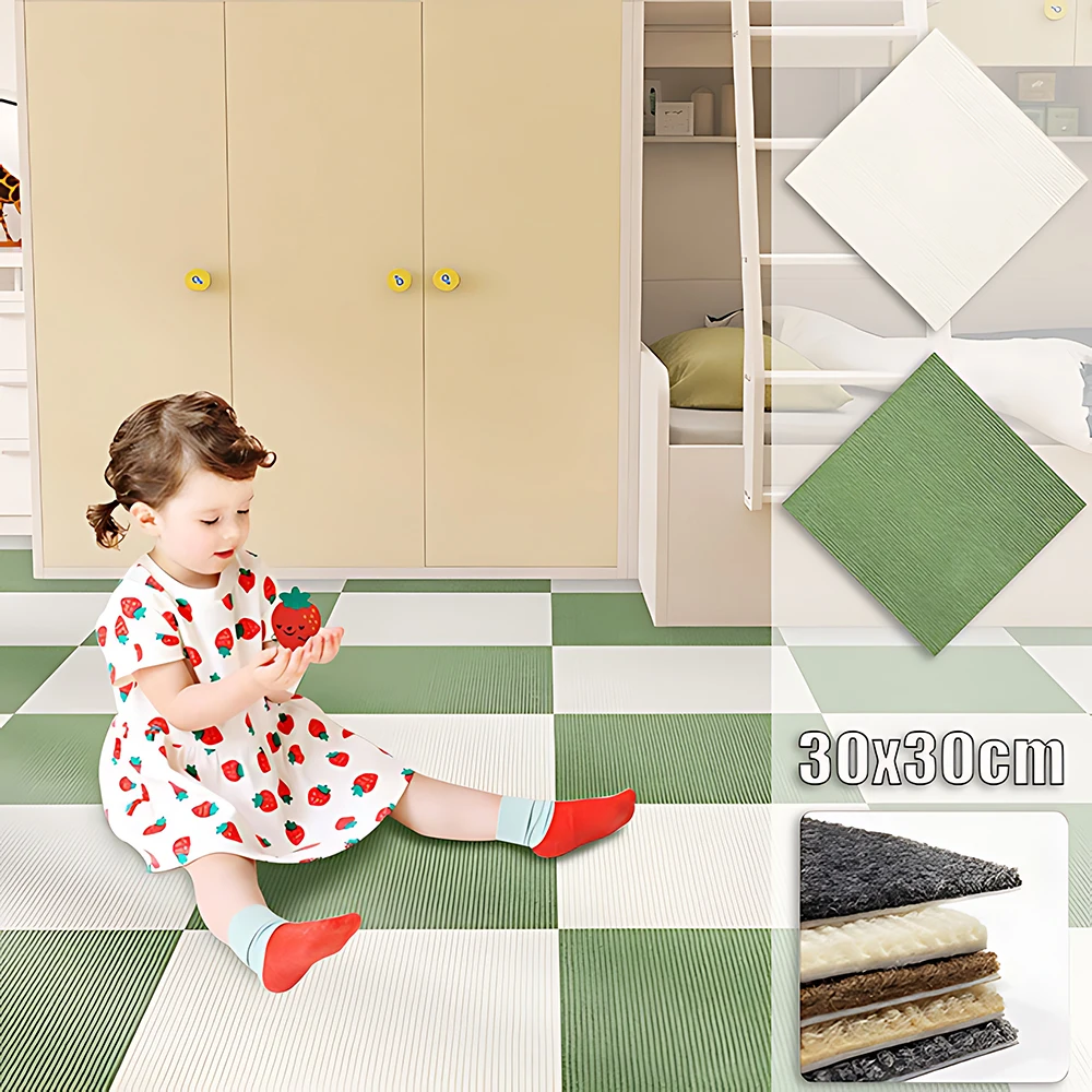Мягкий Плюшевый Детский Игровой Коврик 30x30x1 См 2-24 Шт. Противоскользящий
