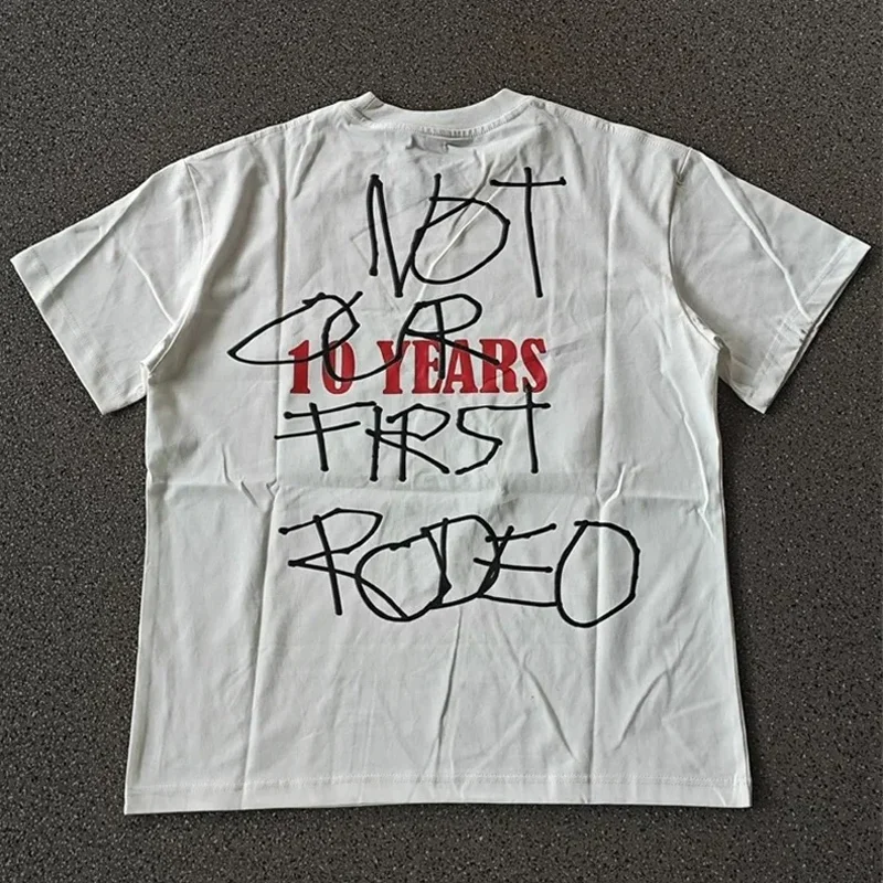 Универсальные топы Cactus Jack футболка с красной круговой этикеткой на спине