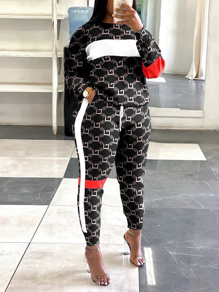 Женский летний комплект из двух предметов Топ с длинным рукавом и брюки