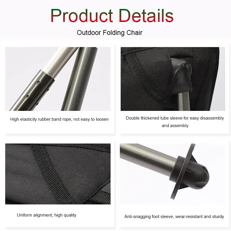 Портативный складной стул ультралегкий из ткани Оксфорд для отдыха на открытом