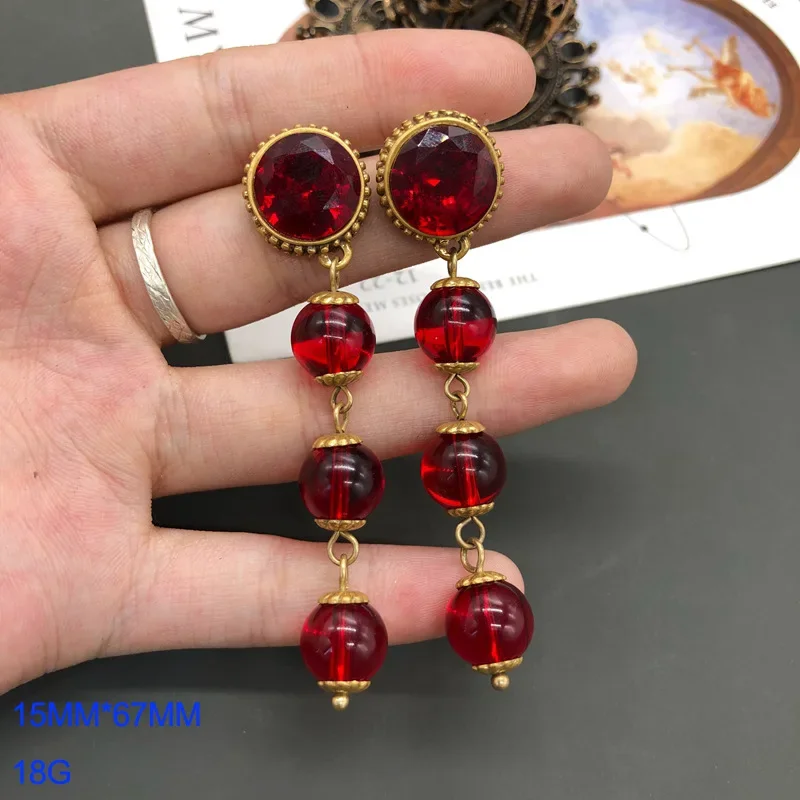 Красные ожерелья weye для женщин Винтажный средневековый стиль модные роскошные