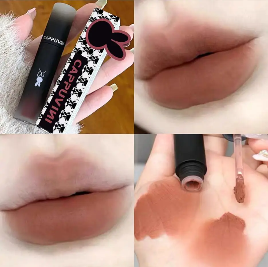

Waterproof Sweatproof Lip Gloss Matte Lasting Moisturizing Non Stick Cup Lip Mud Whitening Easy To Color Lipstick T2526