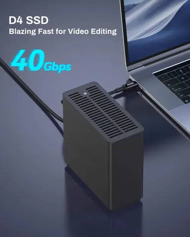 Корпус SSD TERRAMASTER D4 NVMe — 40 Гбит/с, 4 отсека, USB-накопитель Type-C, поддержка твердотельных накопителей 4xM.2 NVMe 2280 (без дисплея)