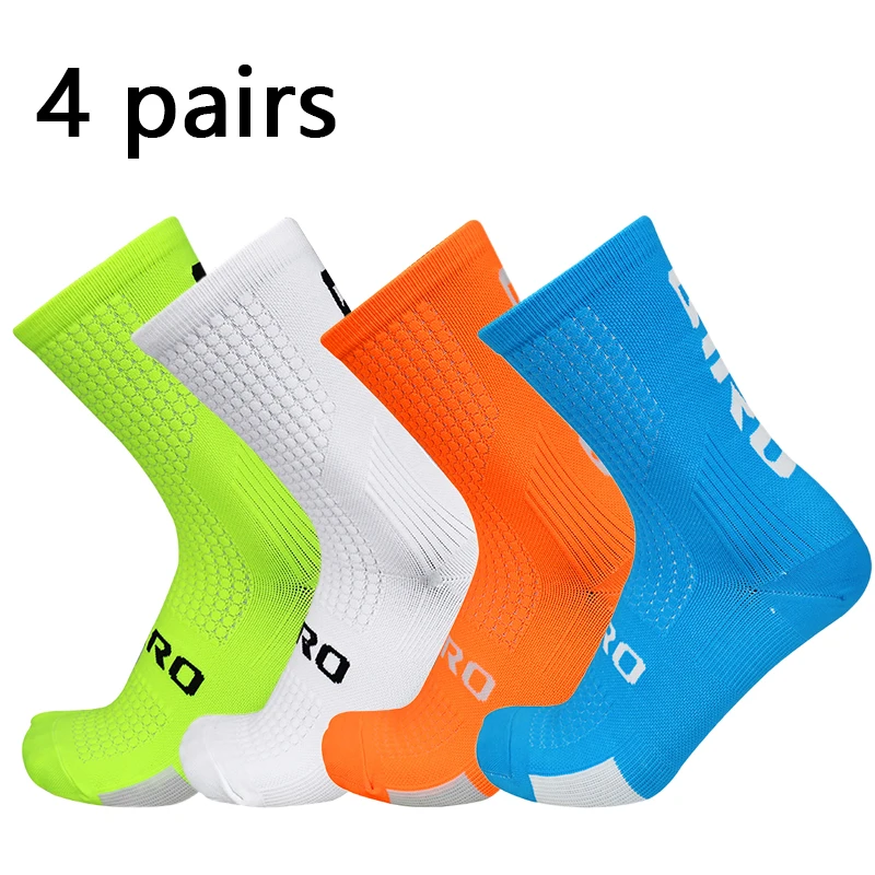 4pairs2023New Bicycle Socks Bicycle Nurse Compression Road Bicycle Running Calcetines ciclysmo hombre