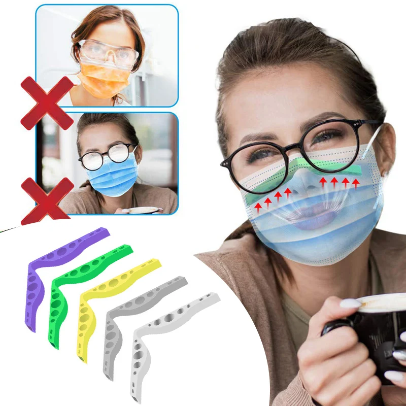 

5pcs 3D Mouth Mask Support Nose Bridge Silicone Bracket Reusable Anti-fogging Mask Holder Glasses Antifog Nose Bridge Holder