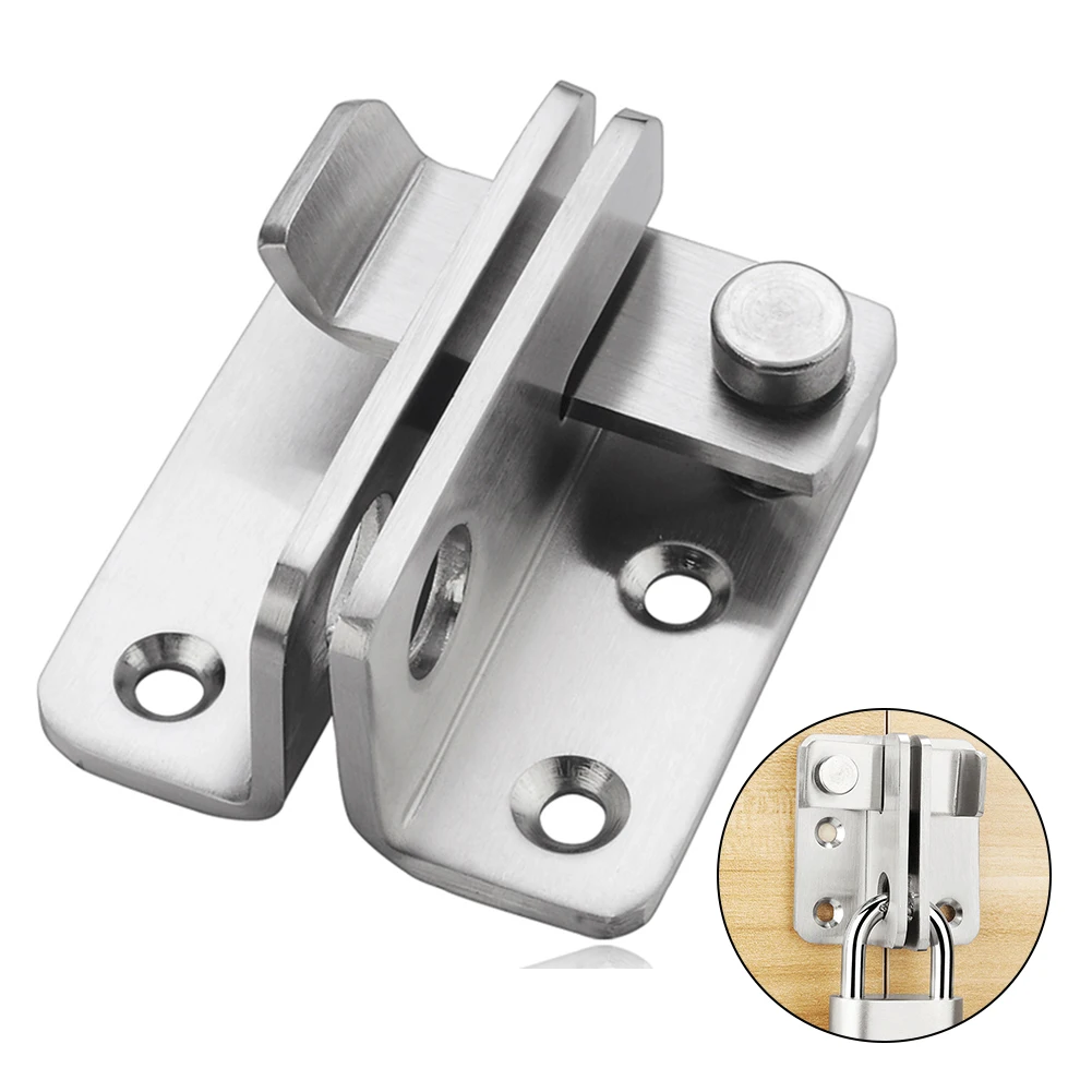 

Stainless Steel Safety Door Lock Protection Door Latch Lock Buckle Anti-Theft Thickening Bolt Lock Left Right Open Home Hardware