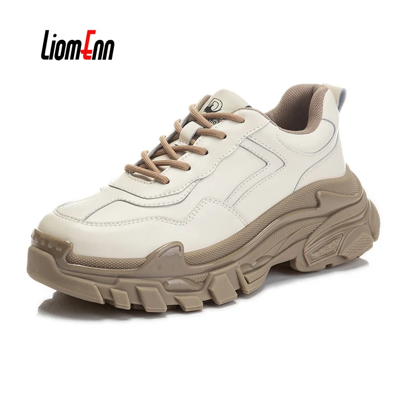 

Genuine Leather Chunky Sneakers Women 2022 New Trend Platform Shoes Woman Tennis Casual Running Sport Shoes Ladies Trainers
