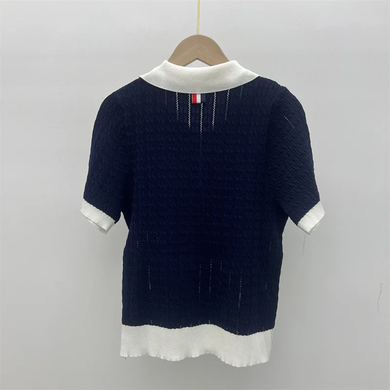 Новая летняя футболка-поло с лацканами на груди маленькая собачка вышивка