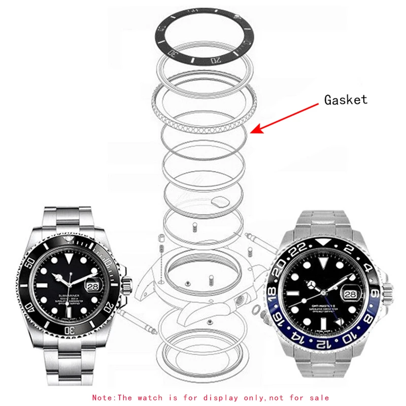 Белая прокладка подходит для RLX SUBMARINER/GMT- Yach Master 116610 116613114060 чехол Bezel