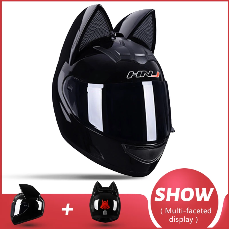 

HNJ Motorcycle Helmet Casco Moto Off-road Helmet Removable Cat Ear Four Seasons Breathable Motocross Motorcycle Helmet Men Women